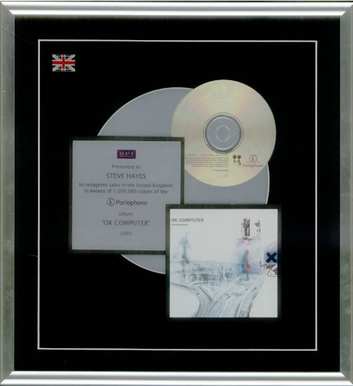 OK Computer - Rare UK BPI Sales Award