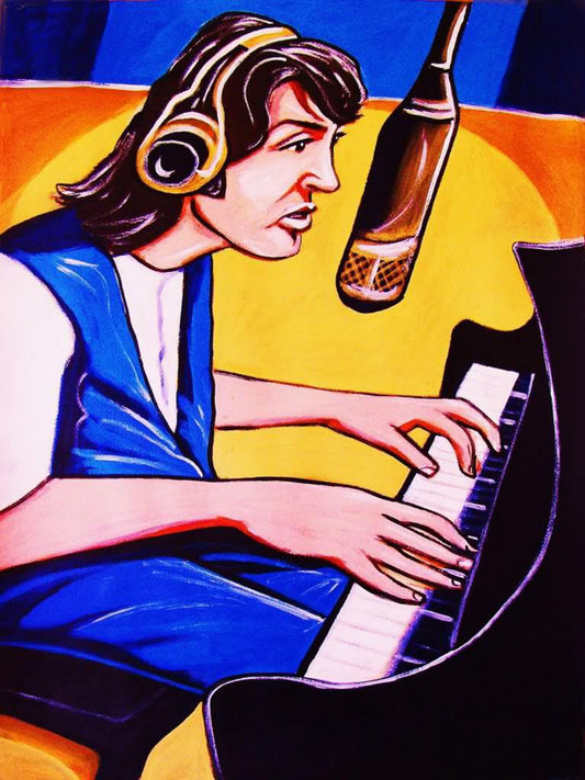 PAUL MCCARTNEY PRINT poster piano the beatles abbey road cd white album hits
