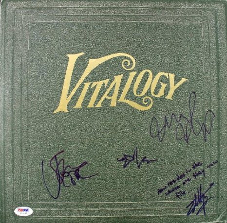 PEARL JAM (5) VEDDER, AMENT, GOSSARD, MCCREADY & ABBRUZZESE SIGNED ALBUM COVER W/ VINYL CERTIFICATE OF AUTHENTICITY PSA/DNA #U03494