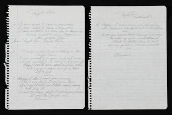 PRINCE HANDWRITTEN LYRICS "PURPLE RAIN"