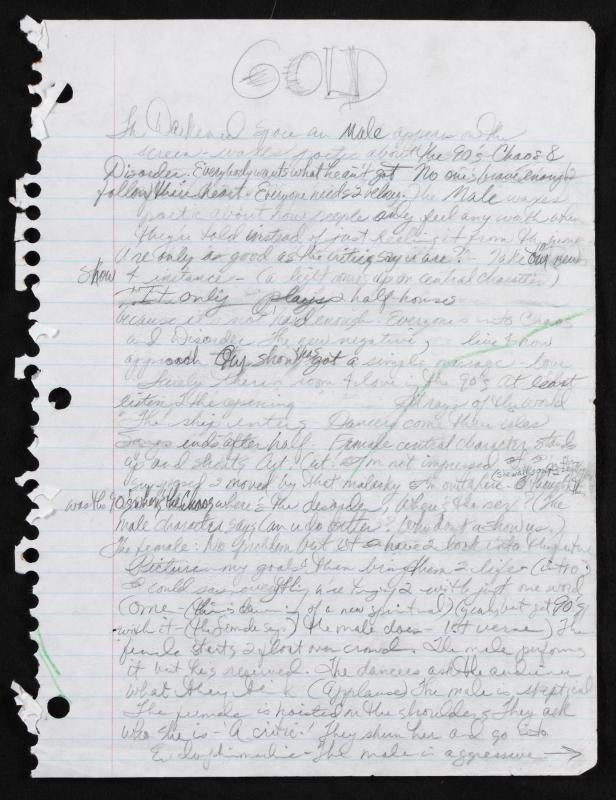 PRINCE HANDWRITTEN NOTES