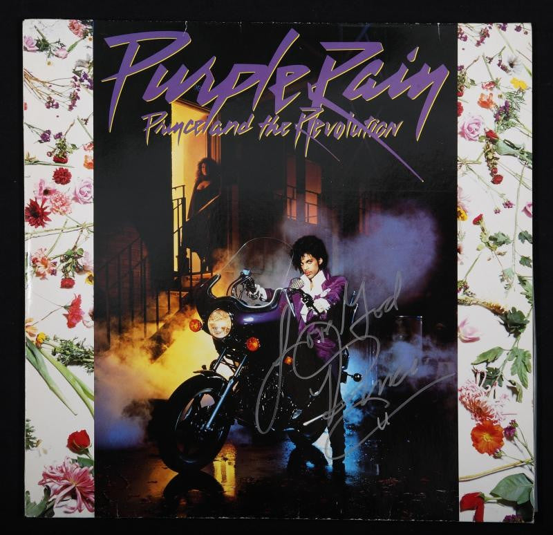 PRINCE SIGNED "PURPLE RAIN" ALBUM SLEEVE
