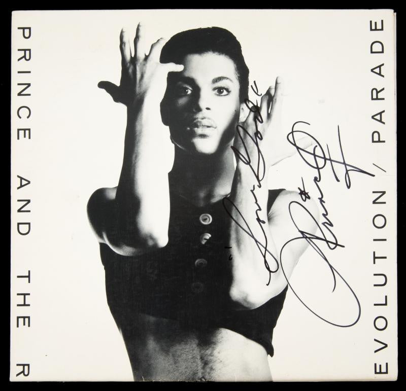 PRINCE SIGNED PARADE ALBUM SLEEVE
