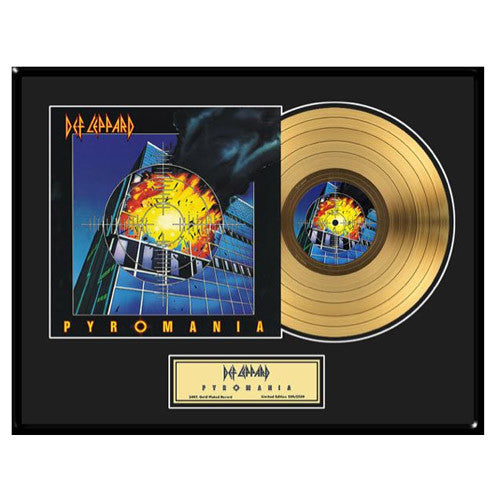 Pyromania Collectible Framed Gold LP