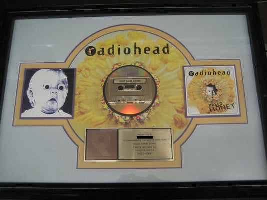 RADIOHEAD RIAA CERTIFIED GOLD DISC RECORDS AWARD 500,000 UNITS 19x26