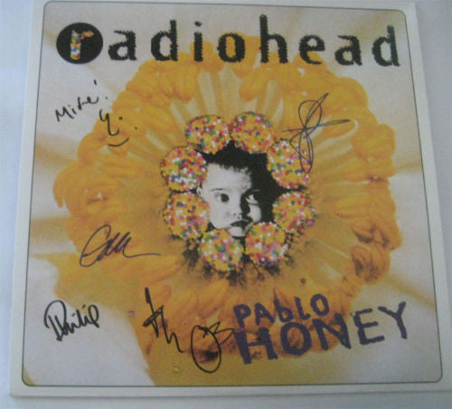 RADIOHEAD SIGNED ALBUM RECORD LP VINYL PABLO HONEY THOM YORKE FULL BAND