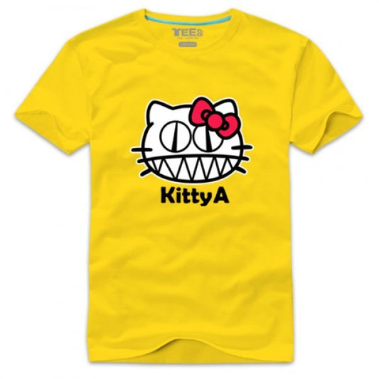 Radiohead Hello Kitty A logo short sleeve t shirt