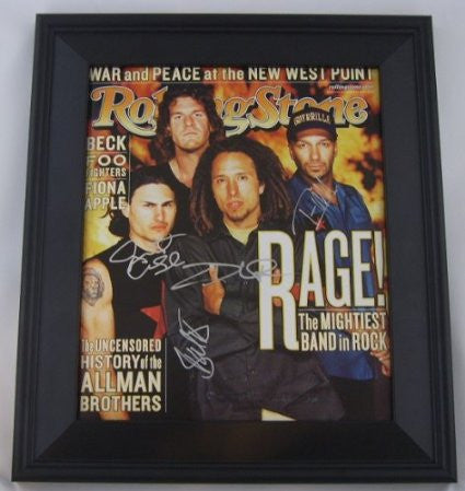 Rage Against the Machine The Battle of Los Angeles Group Signed Autographed Rolling Stone Magazine Framed Loa