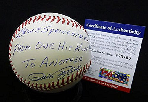 Rare Signed Baseball Personalized To Bruce Springsteen