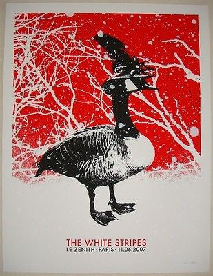 Rob Jones The White Stripes Art Poster Print Jack White Paris, France Mondo
