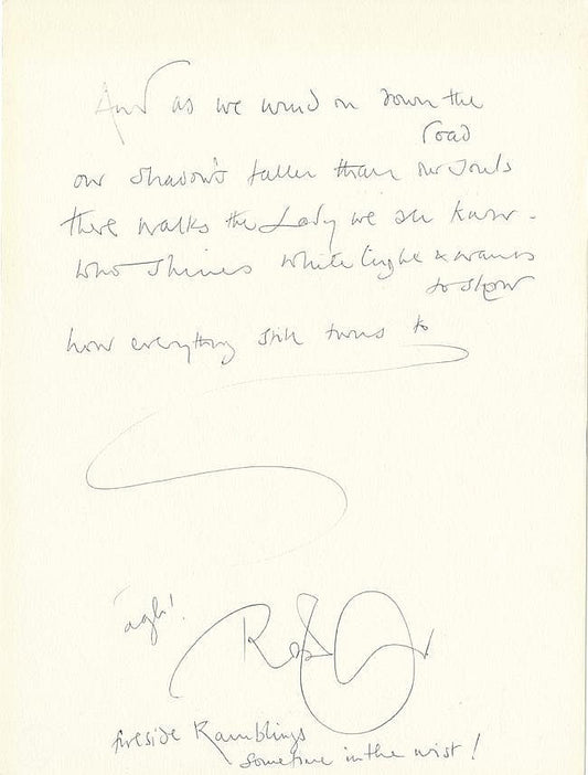 Robert Plant of Led Zeppelin handwritten signed lyrics for “Stairway to Heaven”