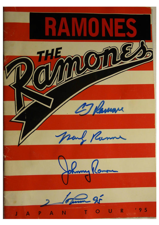SIGNED RAMONES AUTOGRAPHED JAPAN FINAL TOUR PROGRAM W/ JSA LOA X84082