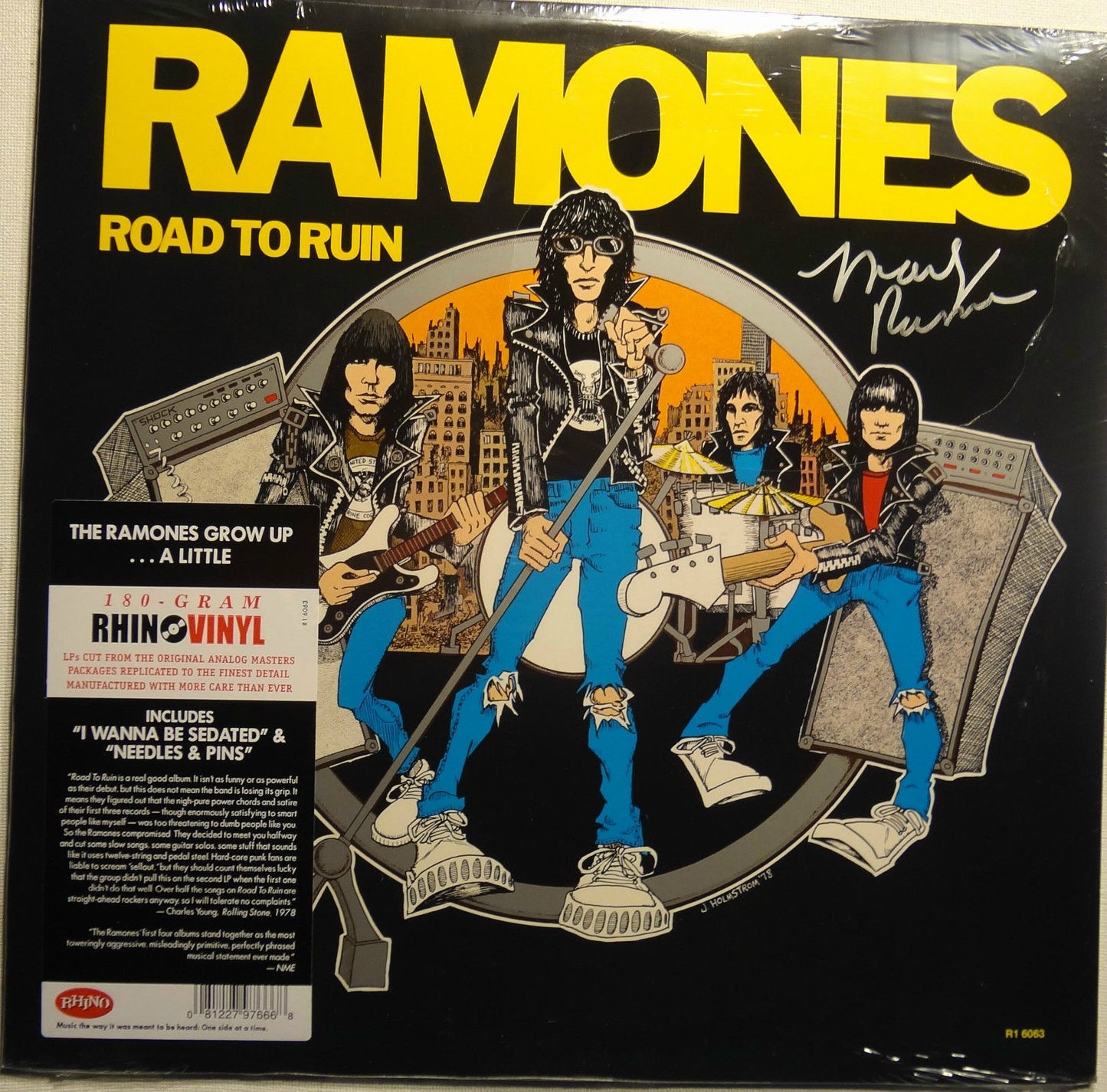 SIGNED RAMONES MARKY RAMONE AUTOGRAPHEDROAD TO RUIN VINYL LP SEALED W/PIC