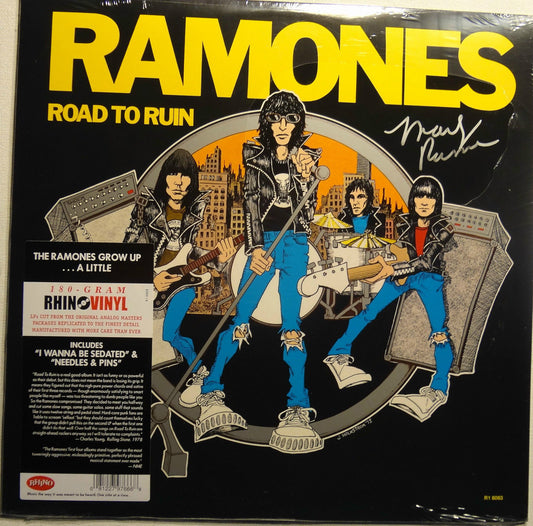 SIGNED RAMONES MARKY RAMONE AUTOGRAPHEDROAD TO RUIN VINYL LP SEALED W/PIC
