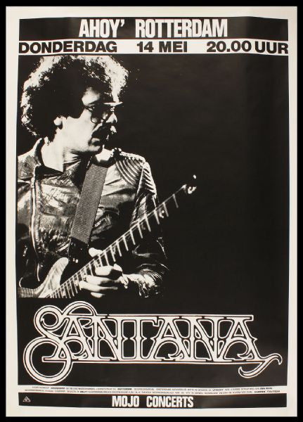 Santana 1987 Rotterdam European Tour Subway Concert Poster (33 X 46)