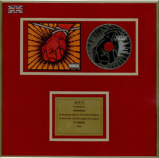 St Anger Rare official 2003 UK BPI certified GOLD award