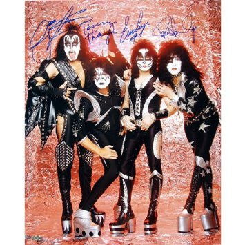 Steiner Sports Kiss Band Signed Group Pose Fire 16 x 20-inch Photograph