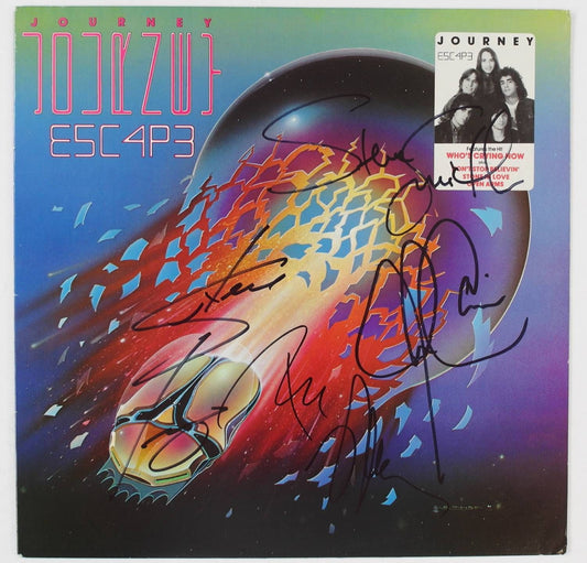 Steve Perry JOURNEY Signed Autograph "Escape" Album LP by All 5 Members
