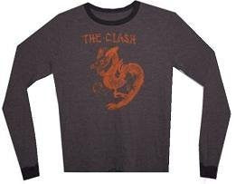 THE CLASH - Orange Dragon - Charcoal Longsleeve Thermal Shirt