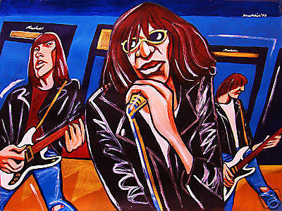 THE RAMONES PRINT poster weird tales cd road to ruin joey johnny mosrite guitar