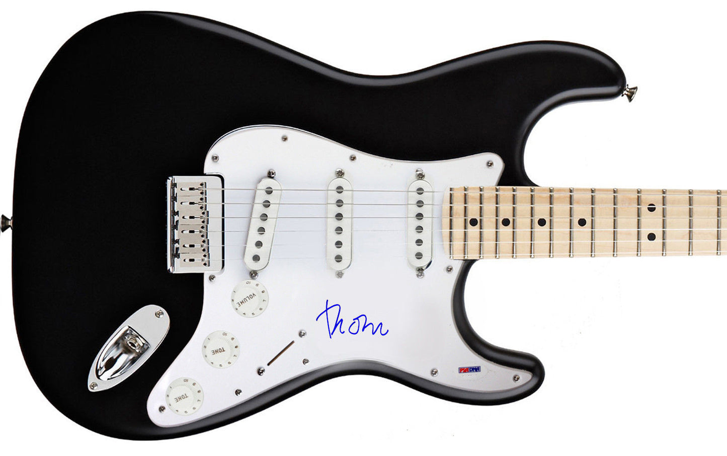 THOM YORKE OF RADIOHEAD SIGNED SQUIRE STRATOCASTER GUITAR PSA/DNA COA U98907