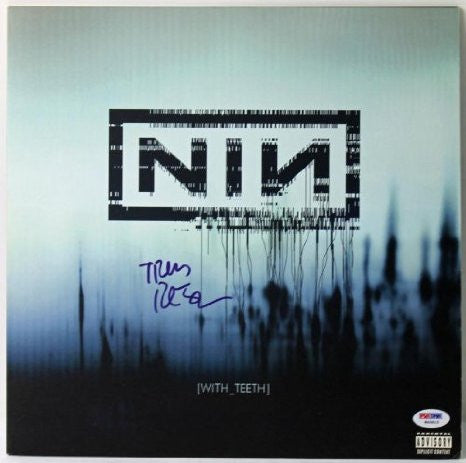 TRENT REZNOR NINE INCH NAILS WITH TEETH AUTHENTIC SIGNED ALBUM COVER CERTIFICATE OF AUTHENTICITY PSA/DNA #W46815