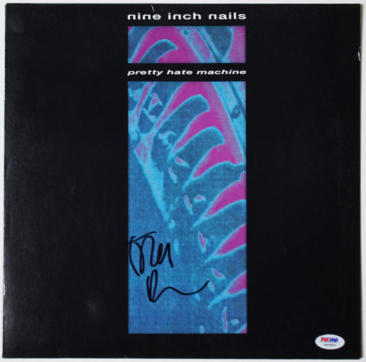 TRENT REZNOR SIGNED NINE INCH NAILS "PRETTY HATE MACHINE" SLEEVE PSA/DNA W46893
