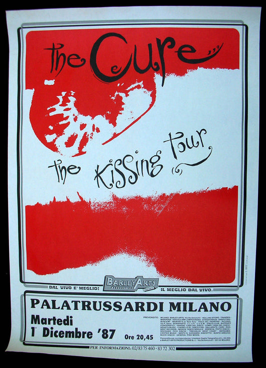 The CURE The Kissing Tour 1987 Palatrussardi Milano ITALY Concert POSTER Minty!
