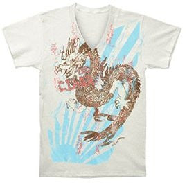 The Clash - Dragon Burst Girls-Jrs Beige Vintage Tee (X-Large)