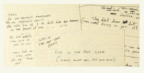 [The Eagles] - Don Henley 41 Manuscript of "LIFE IN THE FAST LANE"