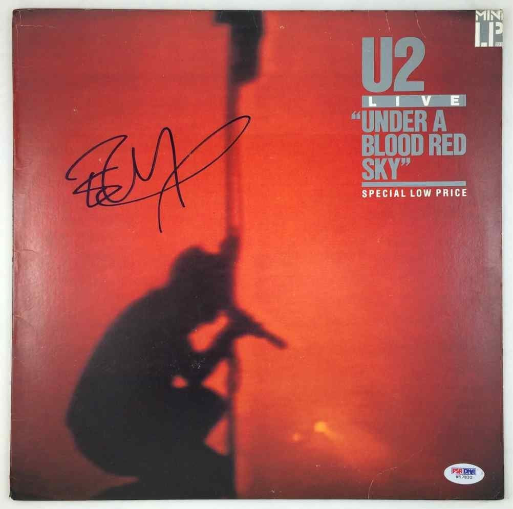 The Edge U2 Under a Blood Red Sky Signed Album Certified Authentic PSA/DNA