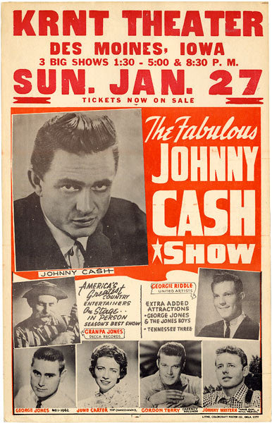 The Fabulous Johnny Cash Show 1963 Vintage Poster