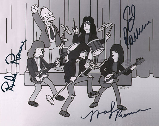 The Ramones - Autographed 8x10 'Simpsons' Photo - Signed by Marky, Richie & C.J