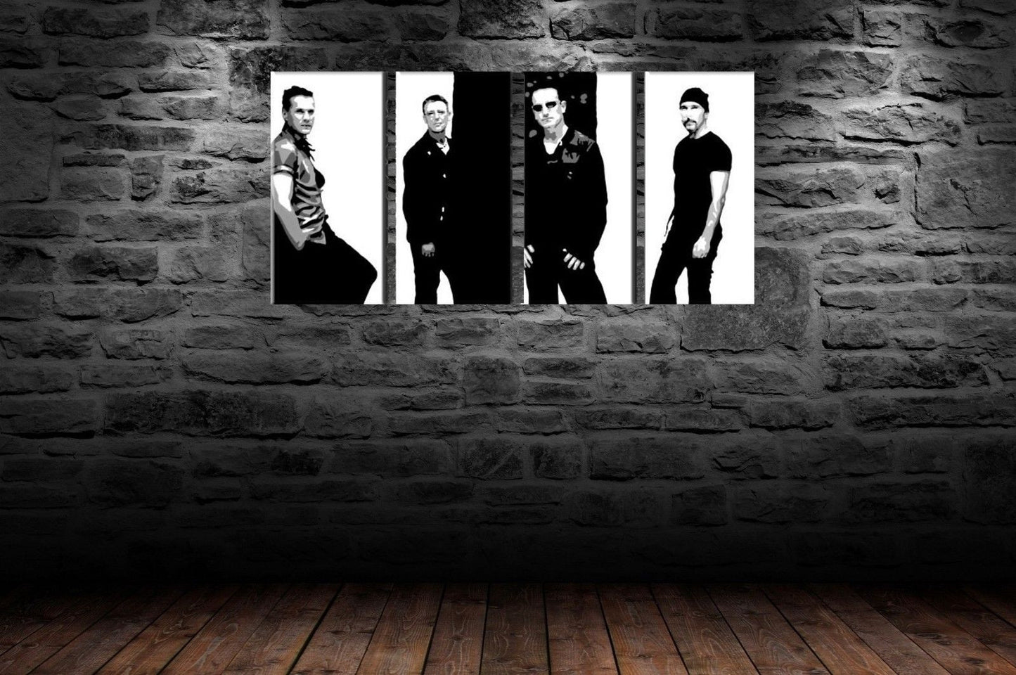 U2 - BONO Hand Painted Canvas Acrylic Pop Art Oil Painting L FRAMED - IRISH BAND