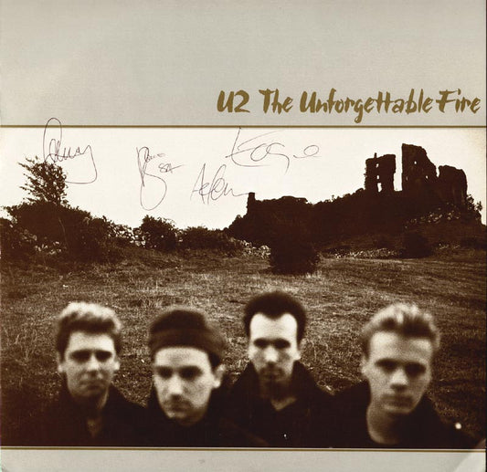 U2 SIGNED LP "UNFORGETTABLE FIRE"