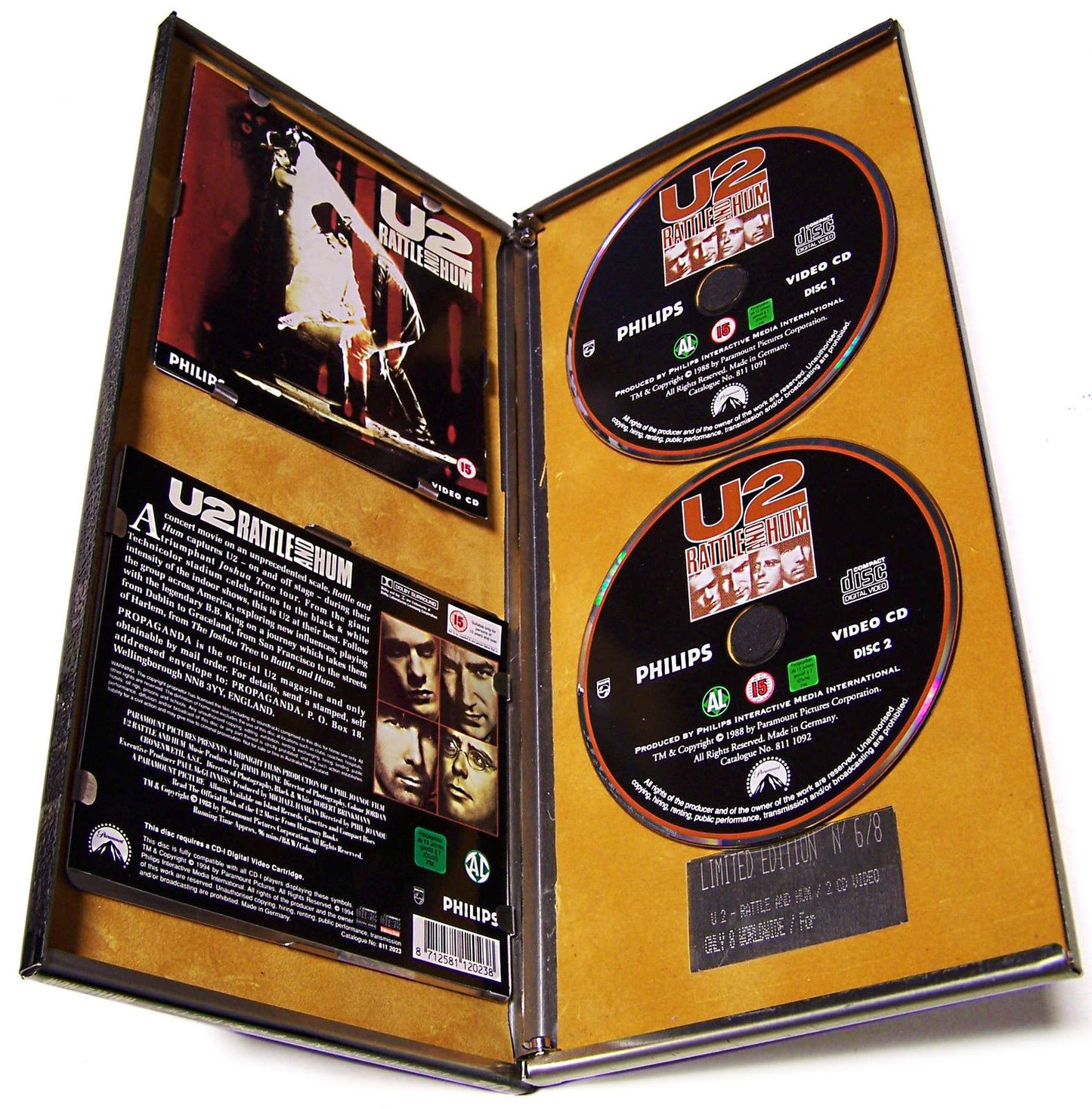 U2 "RATTLE AND HUM" 2 VIDEO CD METALBOX 6/8 WORLDWIDE ONLY NEW MINT LAST COPY!!