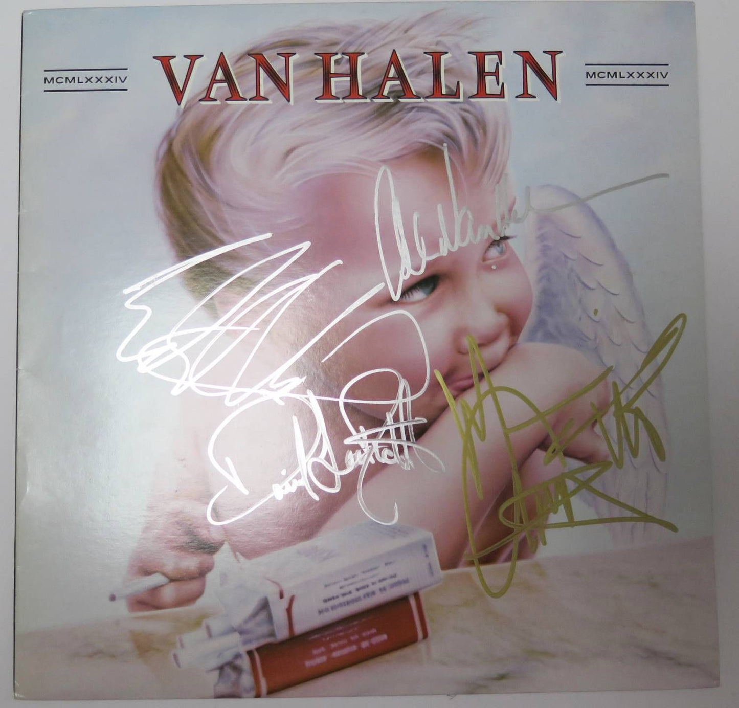 VAN HALEN Signed Autograph "1984" Album Record LP by All 4 David Lee Roth, Eddie