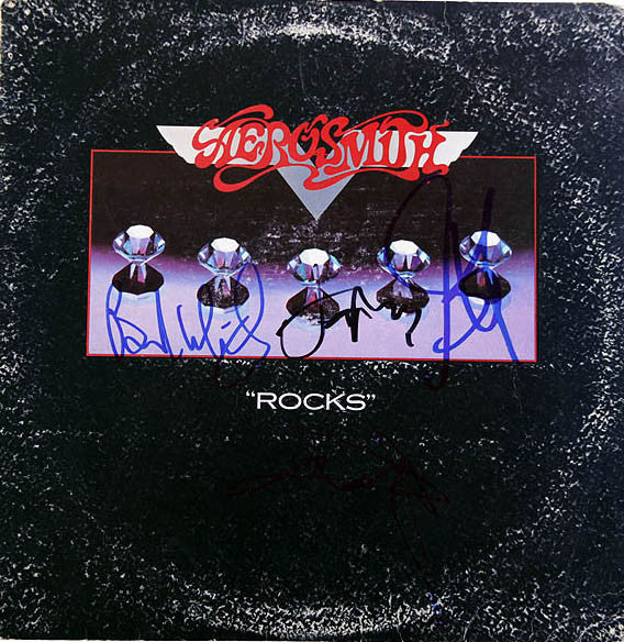Aerosmith Autographed Tyler Perry plus Signed Rocks Album UACC
