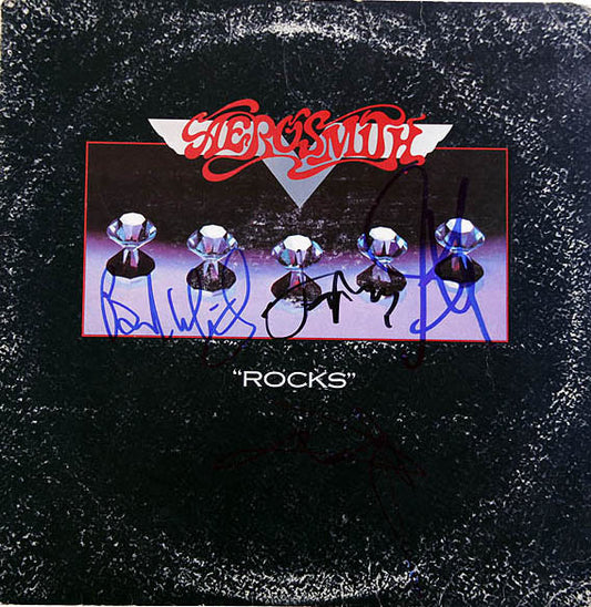 Aerosmith Autographed Tyler Perry plus Signed Rocks Album UACC