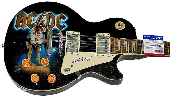 AC DC Autographed Signed Airbrushed Guitar UACC RD COA