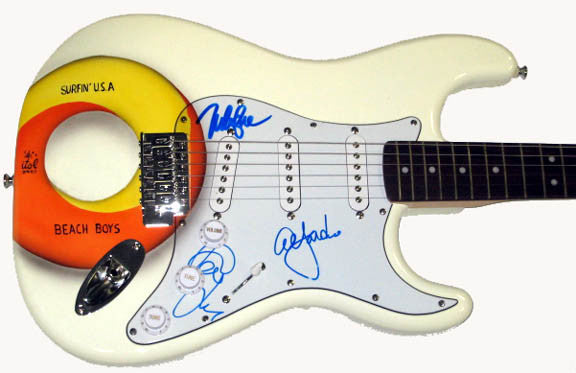 Beach Boys Airbrushed Signed Guitar UACC RD COA x3