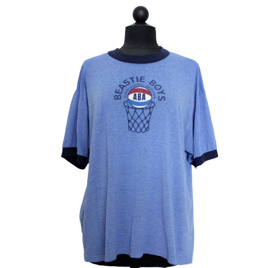 Beastie Boys T-shirt / Vintage Concert Tee / Atwater Basketball Association ABA / Short Sleeved / Blue / Unisex Clothing / 90s Rap / Large