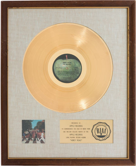 Beatles Abbey Road Gold Sales Award