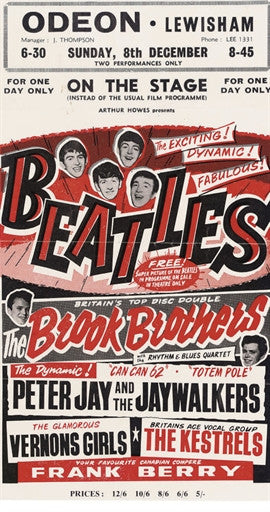 The Beatles Rare Concert Handbill December, 1963