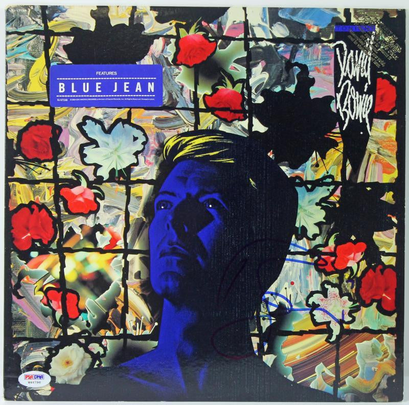 DAVID BOWIE BLUE JEAN SIGNED ALBUM COVER W/ VINYL AUTOGRAPHED PSA/DNA W46796