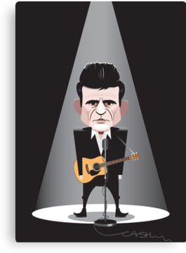 Johnny Cash Canvas Print Cartoon