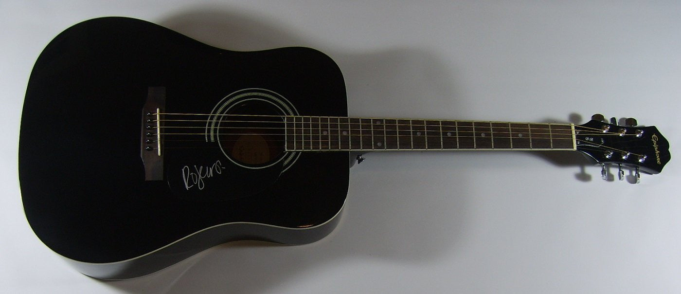 Robert Smith The Cure '4:13 Dream' Signed Autographed Full Size Black Acoustic Guitar Loa