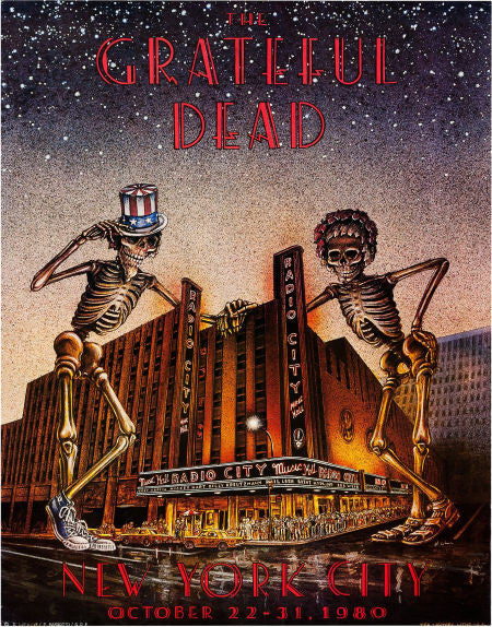 Grateful Dead Radio City Music Hall Concert Poster (1980)