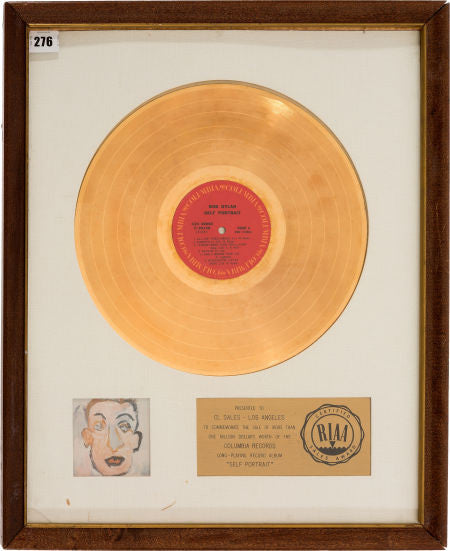 Bob Dylan Self Portrait RIAA Gold Record Award