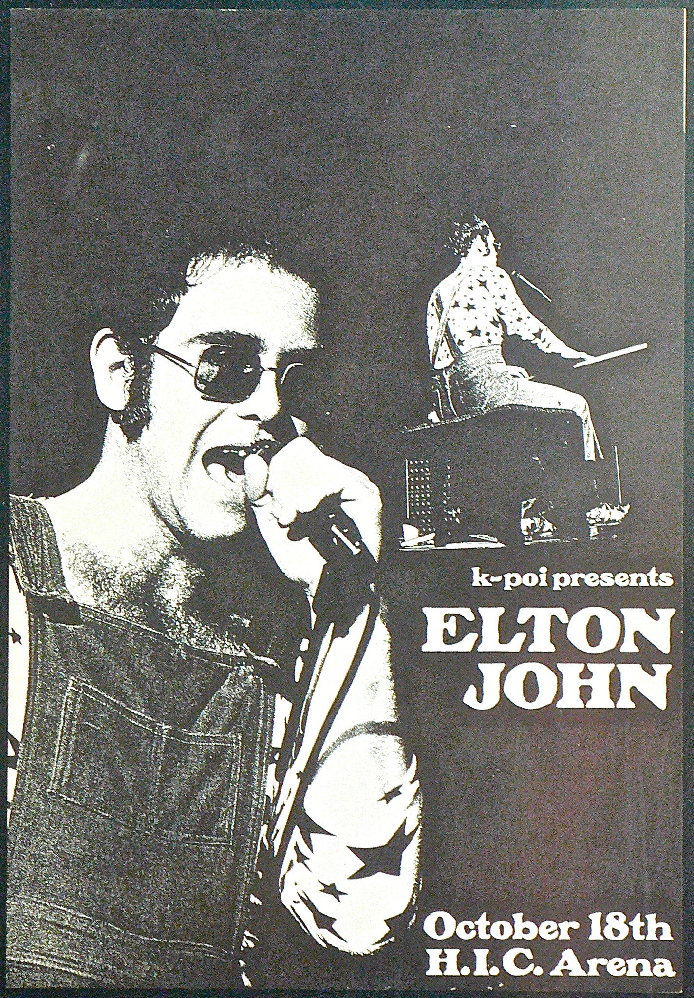 Elton John – 1972 Honolulu, Hawaii Concert Poster
